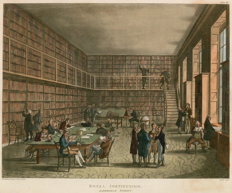 Royal Institution, Albemarle Street, London av Thomas Rowlandson