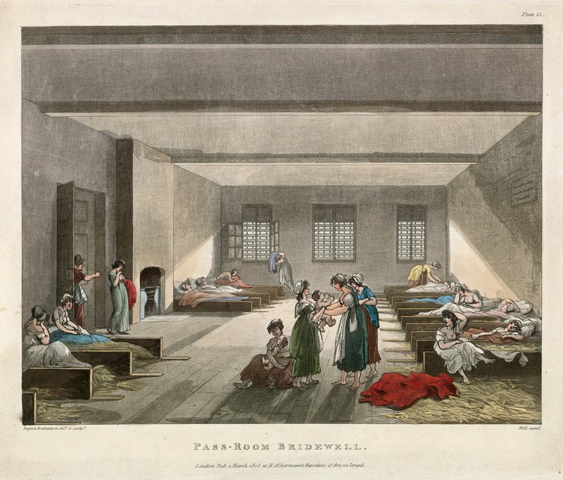 Pass-rommet Bridewell Prison av Thomas Rowlandson