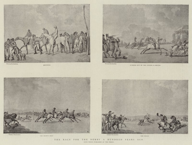 Race for the Derby for hundre år siden av Thomas Rowlandson