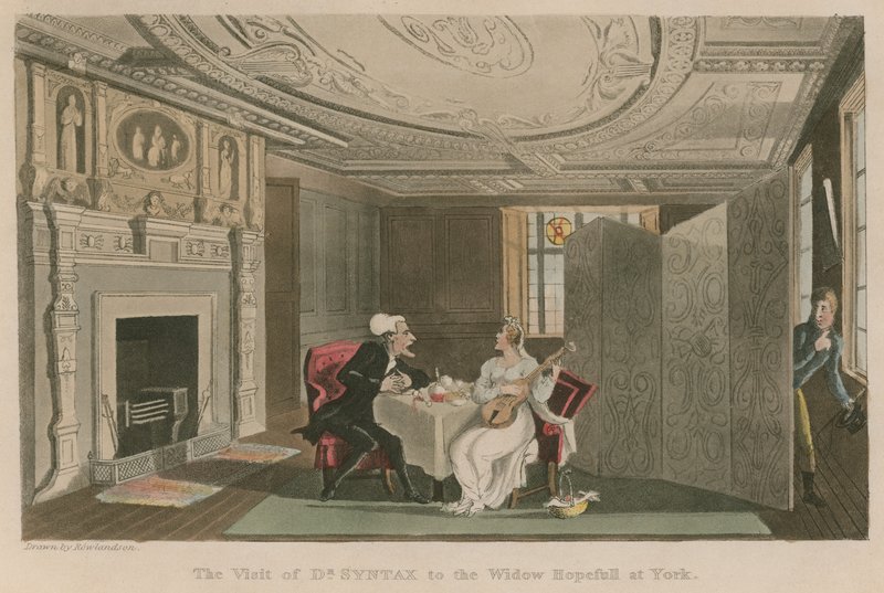 Besøket av Dr Syntax til enken Hopefull i York av Thomas Rowlandson