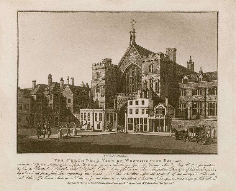 Den nordvestlige utsikten over Westminster Hall av Thomas Sandby