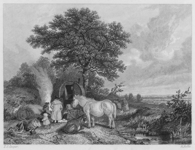 The Gipsies Haunt (gravering) av Thomas Sidney (after) Cooper