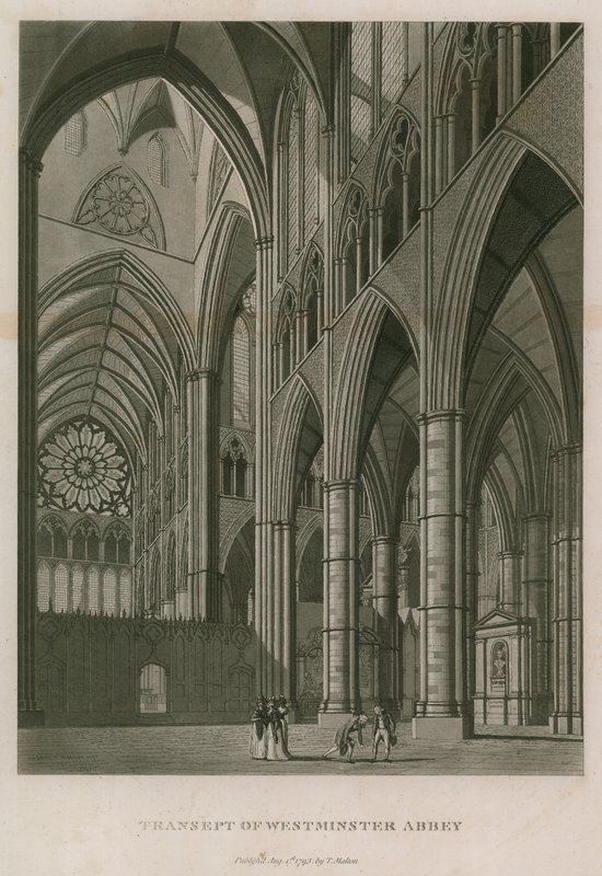 Transept av Westminster Abbey, London av Thomas Snr. Malton