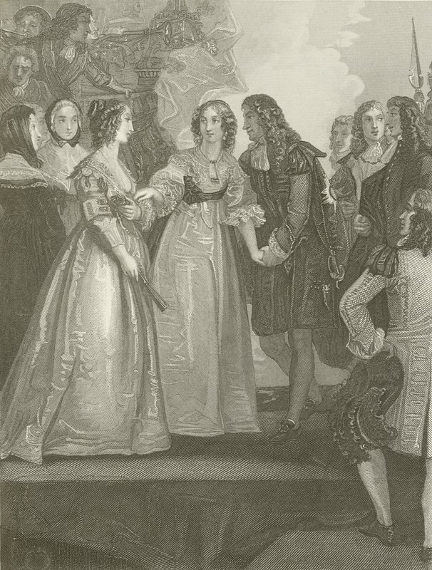 Charles II tok imot hertuginnen av Orleans i Dover av Thomas Stothard