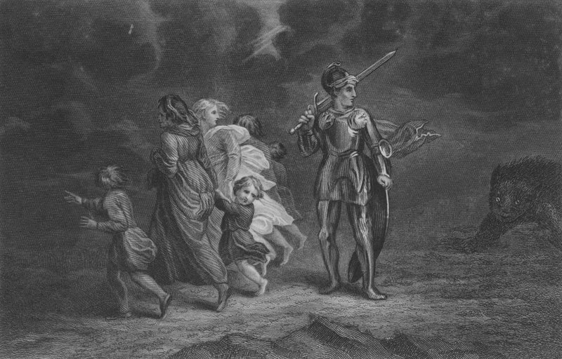 Storhjertet tar imot djevelen av Thomas Stothard