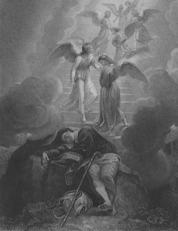 Jacobs syn, 1. Mosebok 28, vers 10-16 av Thomas Stothard
