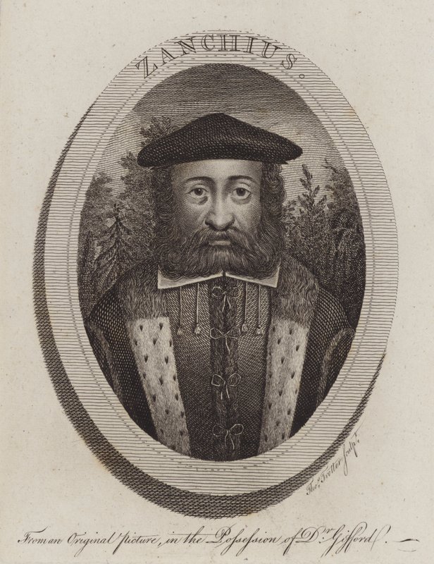 Girolamo Zanchi , italiensk protestantisk reformasjonsprest (gravering) av Thomas Trotter