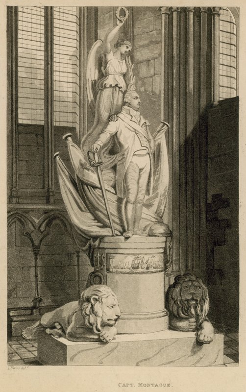 Minnesmerke over Captain Montague, Westminster Abbey, London av Thomas Uwins