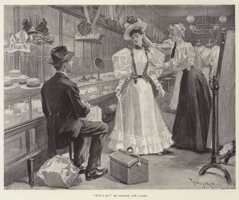 Illustrasjon for The Day of Their Wedding, av W D Howells av Thure de Thulstrup