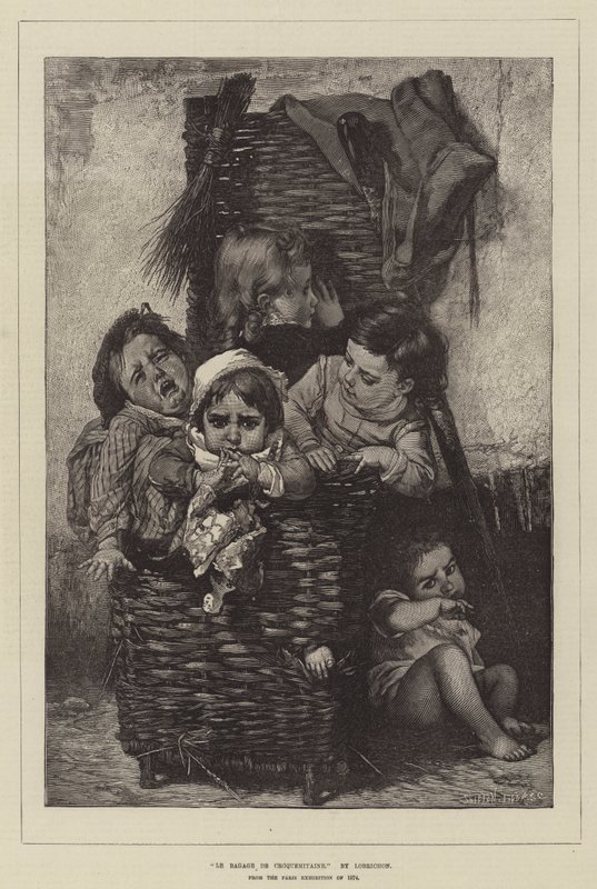 La Bagage de Croquemitaine, fra Paris-utstillingen i 1874 av Timoleon Marie Lobrichon