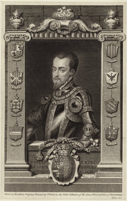 Portrett av kong Filip II av Spania av Tiziano Vecelli