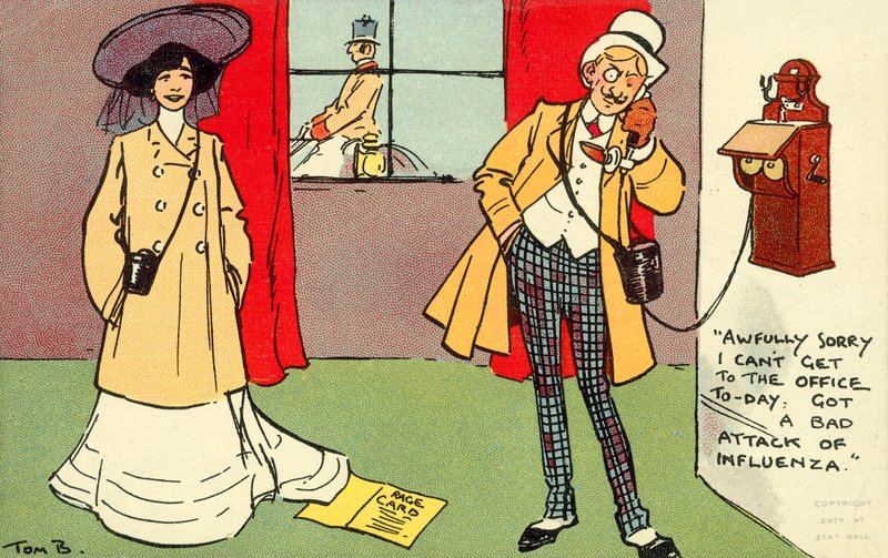 Beklager, jeg kan ikke komme meg til kontoret i dag (chromolitho) av Tom Browne