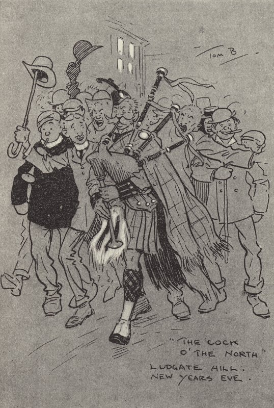 The Cock of the North, Ludgate Hill, nyttårsaften av Tom Browne