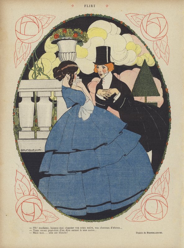 Illustrasjon for Le Rire (farge litho) av Umberto (after) Brunelleschi