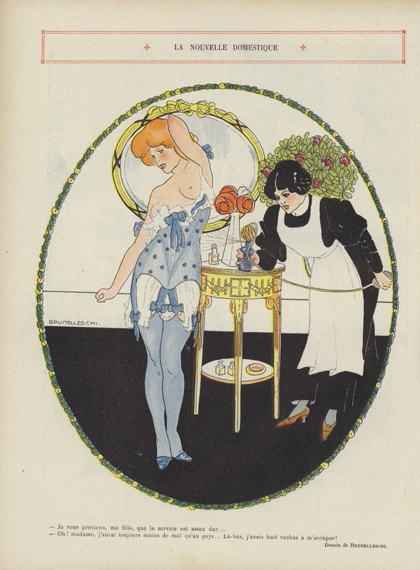 Illustrasjon for Le Rire (farge litho) av Umberto (after) Brunelleschi