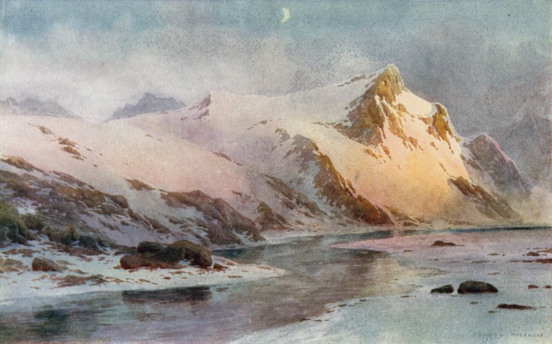 A Mountain Glen, før smeltingen av snøen av Unbekannt Unbekannt