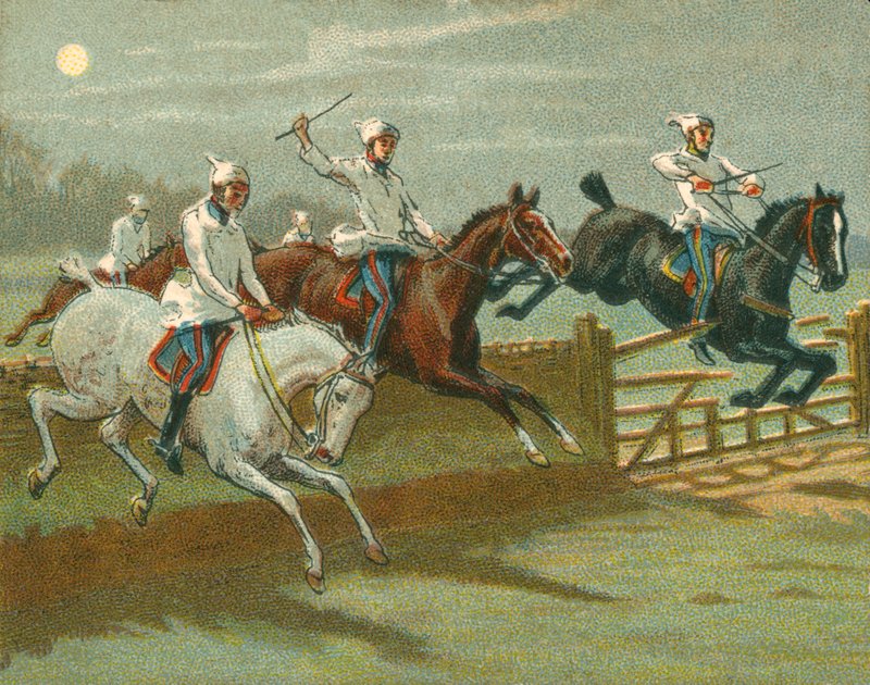 Races Historic and Modern, The First Steeplechase on Record, With Apologies to H Alken av Unbekannt Unbekannt