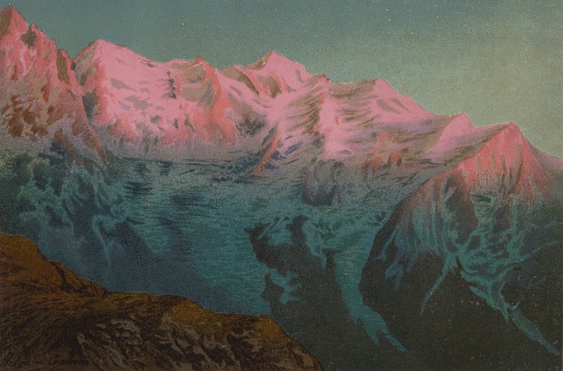 Solnedgang på Mont Blanc av Unbekannt Unbekannt