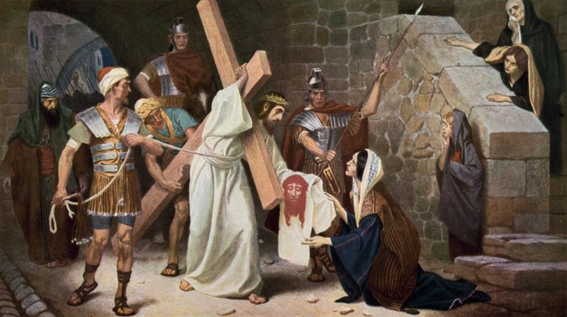 Veronica tørker ansiktet til Jesus av Unbekannt Unbekannt