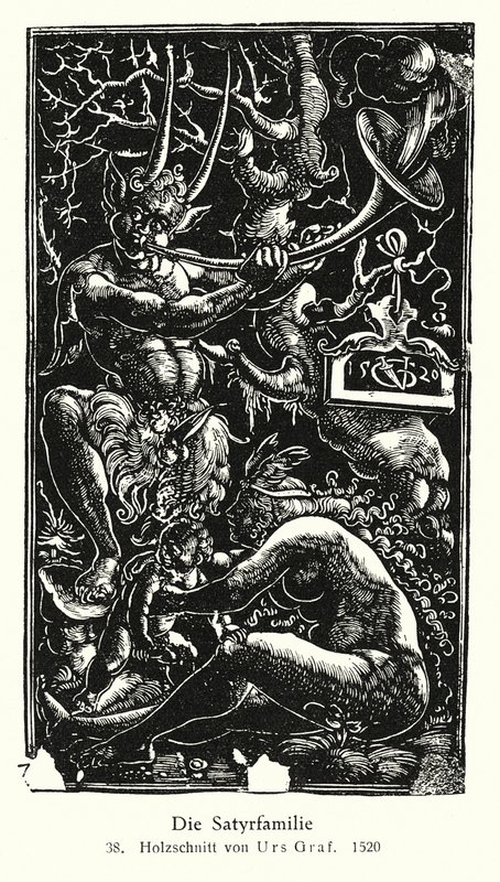 Satyrfamilie (tresnitt) av Urs  Graf