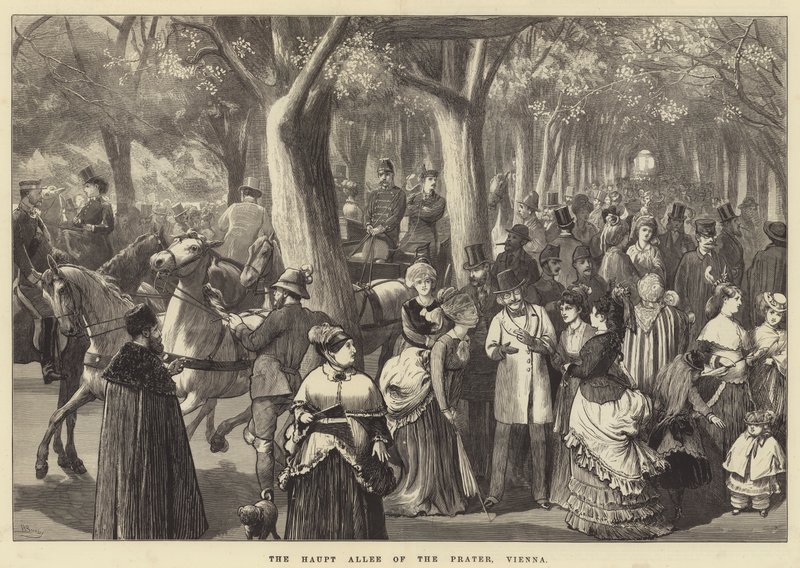 The Haupt Allee of the Prater, Wien av Valentine Walter Lewis Bromley