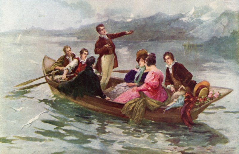 Byron og Shelley ved Genfersjøen av Vicente de Paredes