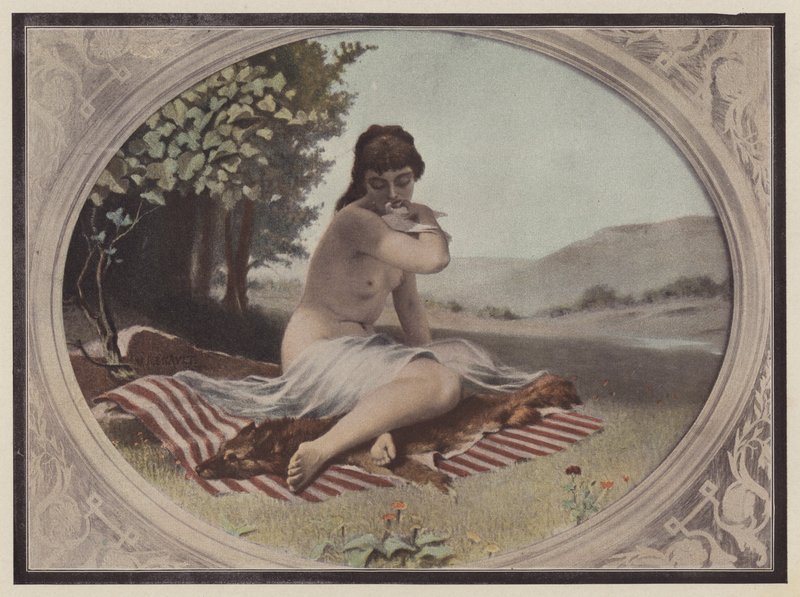 Nymfen (farge litho) av Victor Renault des Graviers