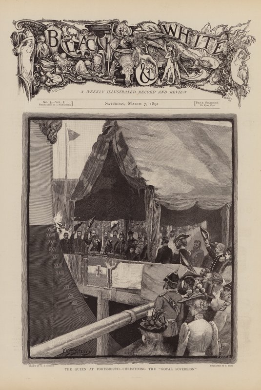 Dronning Victoria døper den kongelige monark (gravering) av W.S. Stacey