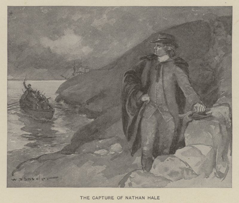 Fangsten av Nathan Hale (litho) av W. P. Snyder