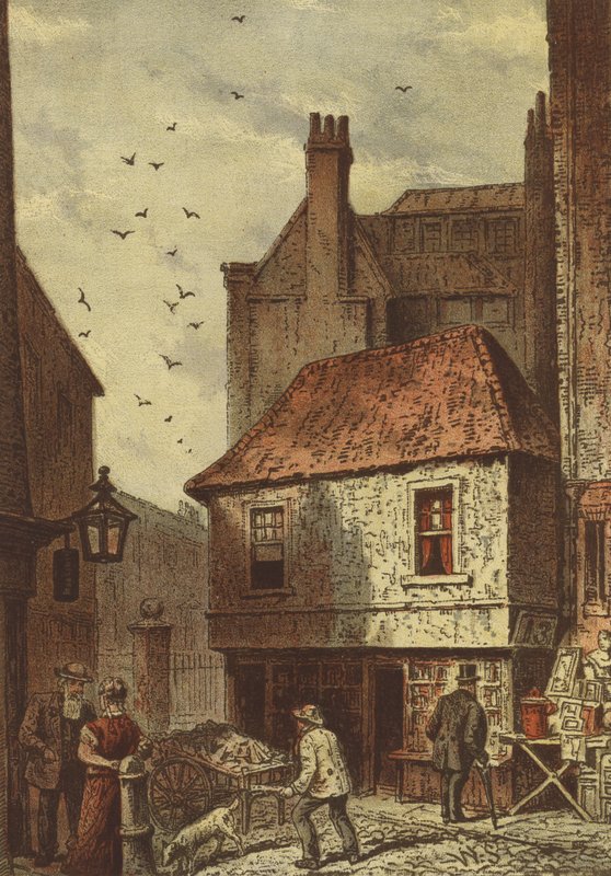 Old Shop, Clare Market (chromolitho) av Waldo Sargeant