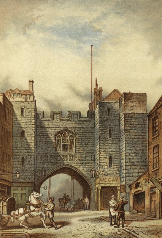 St John's Gate, Clerkenwell (chromolitho) av Waldo Sargeant