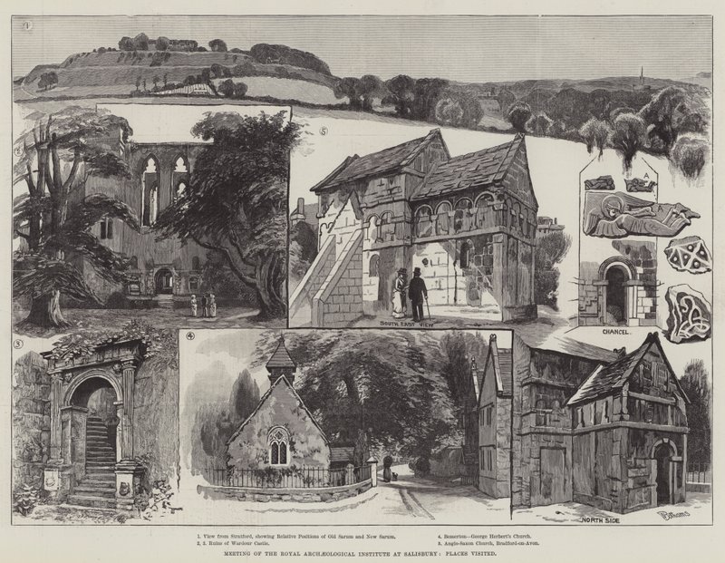 Møte med Royal Archaeological Institute i Salisbury, besøkte steder av Walter Bothams