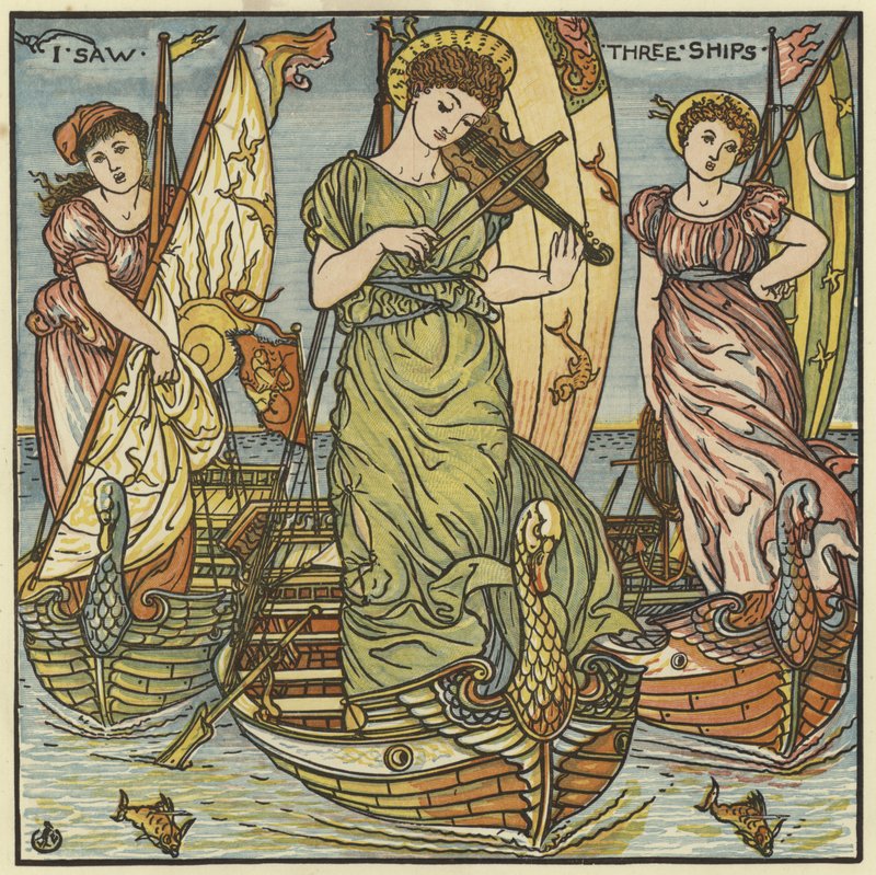 Jeg så tre skip av Walter Crane