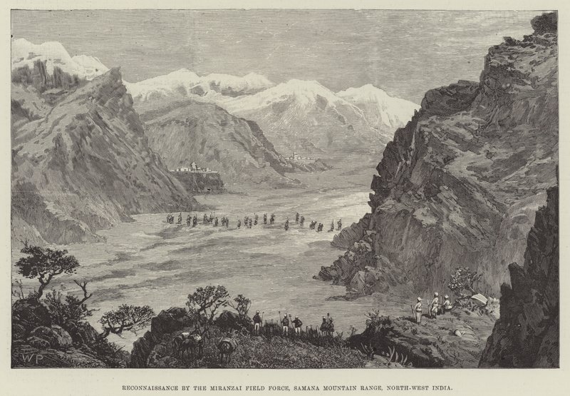 Rekognosering av Miranzai Field Force, Samana Mountain Range, Nordvest-India av Walter Paget