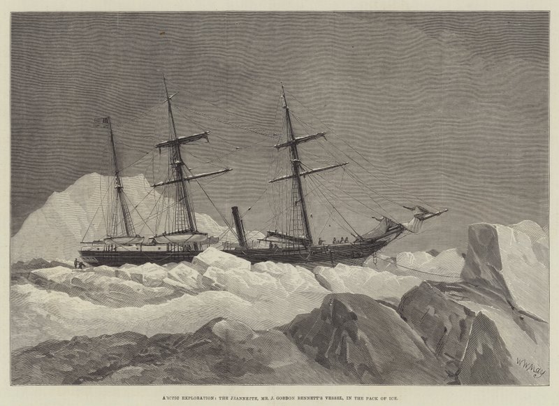 Arctic Exploration, Jeannette, Mr J Gordon Bennetts fartøy, i ispakken av Walter William May
