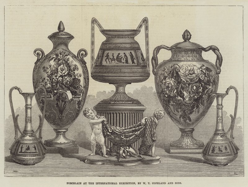 Porselen på den internasjonale utstillingen, av W T Copeland and Sons av Thomas Walter Wilson