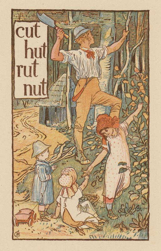 Side fra The Golden Primer (farge litho) av Walter (after) Crane