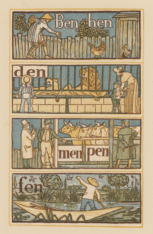 Side fra The Golden Primer (farge litho) av Walter (after) Crane