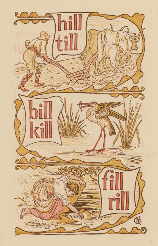 Side fra The Golden Primer (farge litho) av Walter (after) Crane