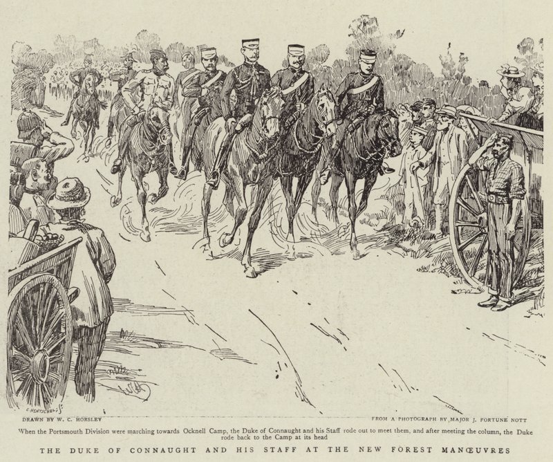 Hertugen av Connaught og hans stab ved New Forest Maneuvers av Walter Charles Horsley