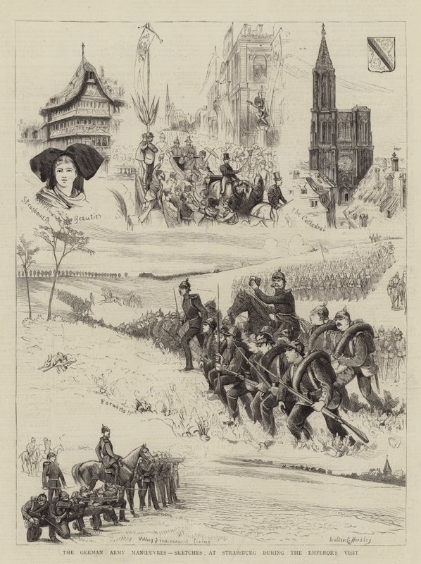 Den tyske hærens manøvrer, skisser ved Strassburg under keiserens besøk av Walter Charles Horsley