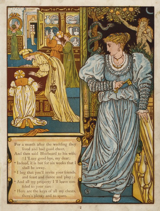 Blåskjegg (farge litho) av Walter Crane