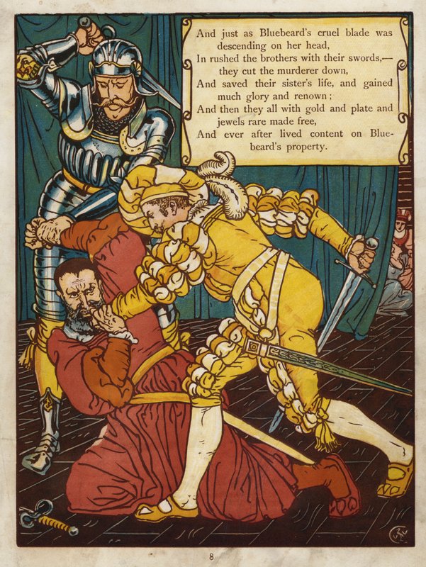 Blåskjegg (farge litho) av Walter Crane