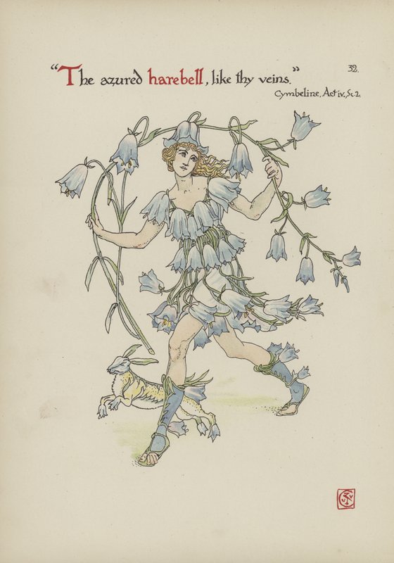 Blomster fra Shakespeares Garden av Walter Crane