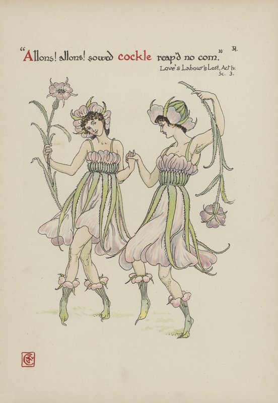 Blomster fra Shakespeares Garden av Walter Crane