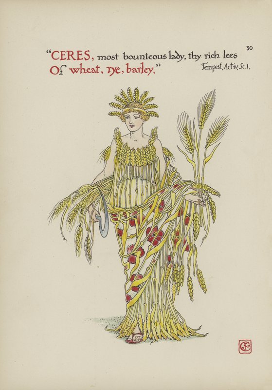 Blomster fra Shakespeares Garden av Walter Crane