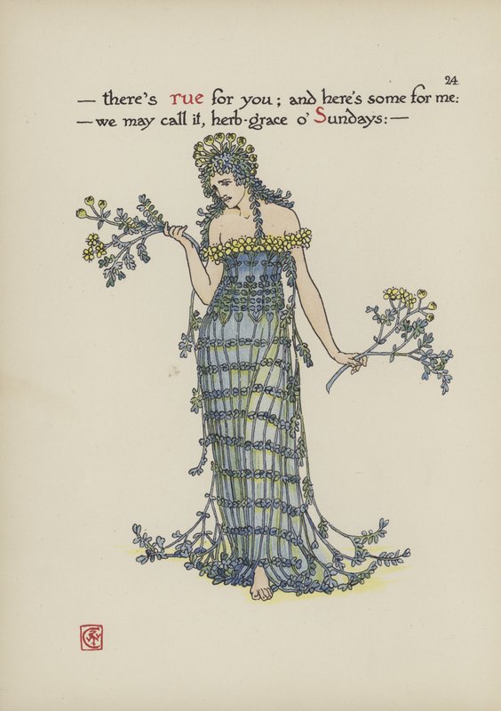 Blomster fra Shakespeares Garden av Walter Crane