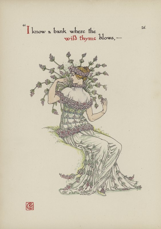 Blomster fra Shakespeares Garden av Walter Crane