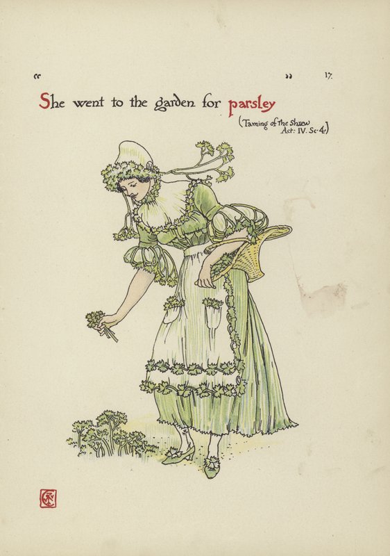Blomster fra Shakespeares Garden av Walter Crane