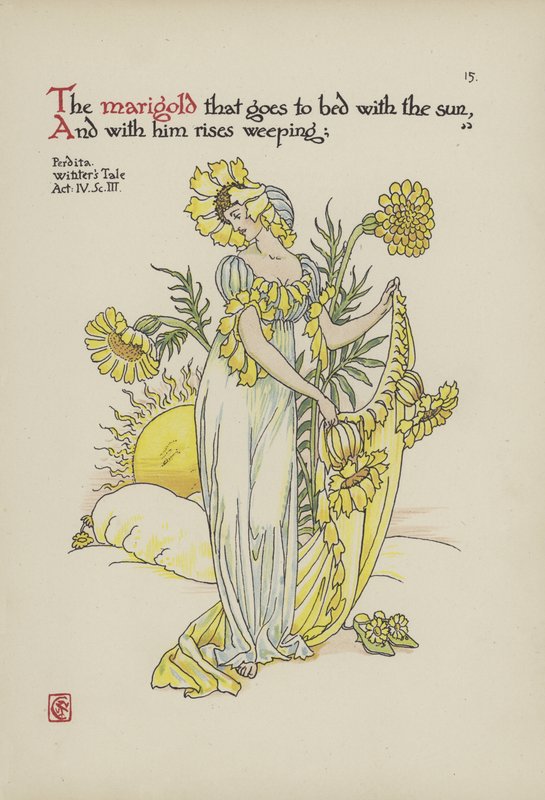 Blomster fra Shakespeares Garden av Walter Crane